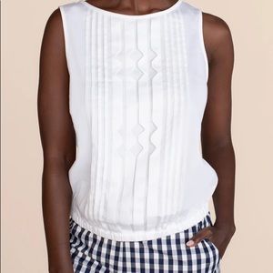Trina Turk Cotton white pleated top